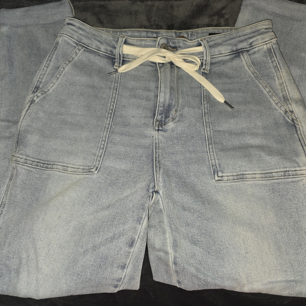 Women's Light Blue Judy Blue Jeans Joggers With Drawstring